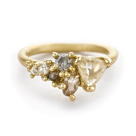 Mixed Cut Diamond Cluster Engagement Ring from Ruth Tomlinson, handmade in London