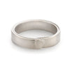 Alternative men's wedding band with wrapped effect in 9ct white gold from Ruth Tomlinson, handmade in London