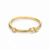 Small Asymmetrical Diamond Encrusted Wedding Band in 18ct yellow gold from Ruth Tomlinson, handmade in London