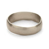6mm textured yellow gold men's wedding band in 18ct white gold by Ruth Tomlinson, handmade in London