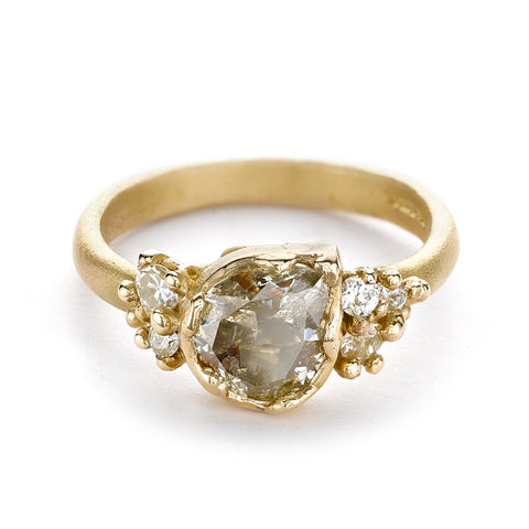 Pear Champagne Diamond Engagement Ring from Ruth Tomlinson, handmade in London