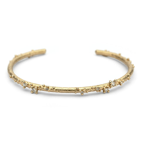 Yellow gold and diamond cuff bracelet from Ruth Tomlinson