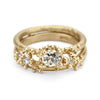 Solitaire Champagne Diamond Ring with Granules