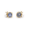 Sapphire, pearl and diamond studs from Ruth Tomlinson, handmade in London