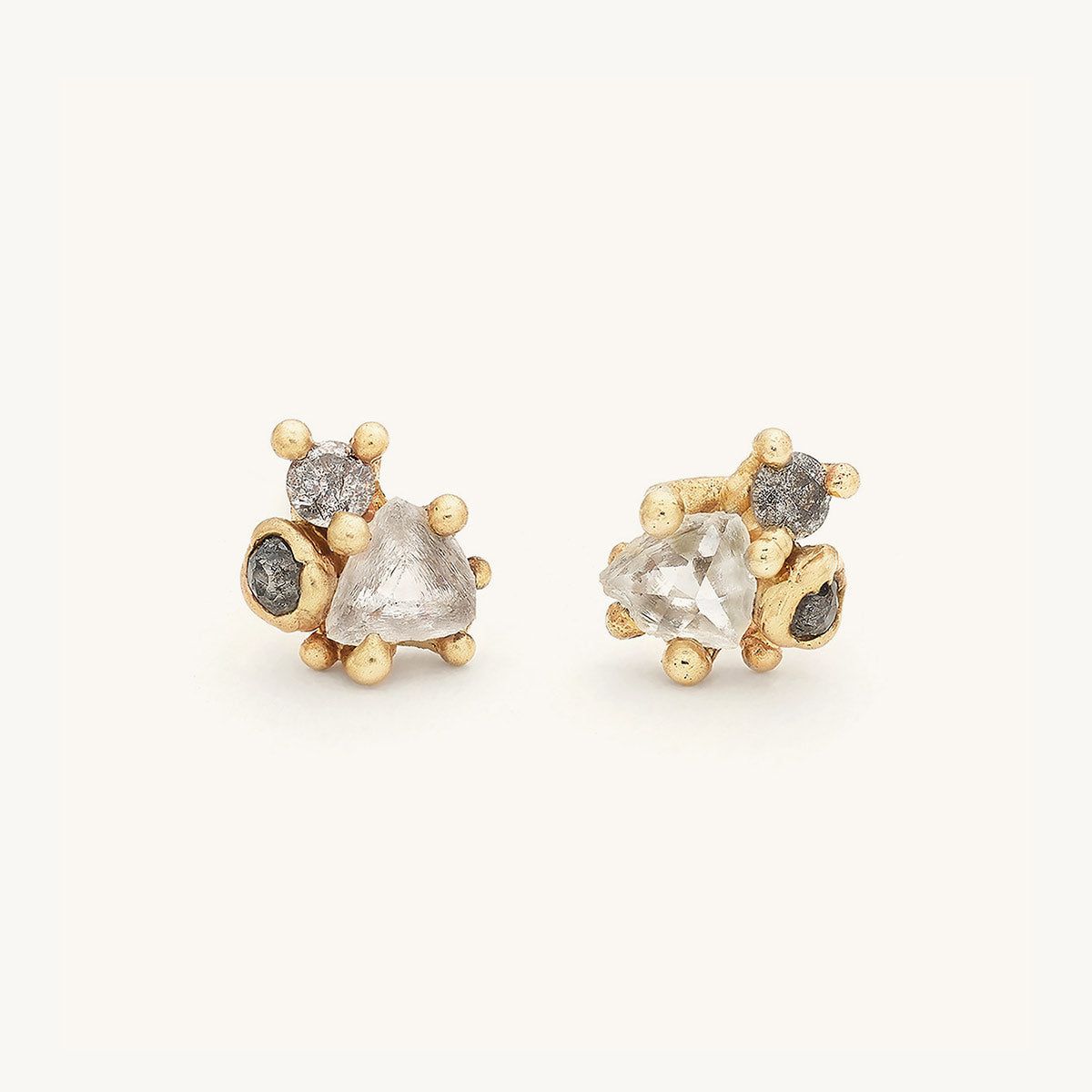 Raw Diamond Cluster Studs