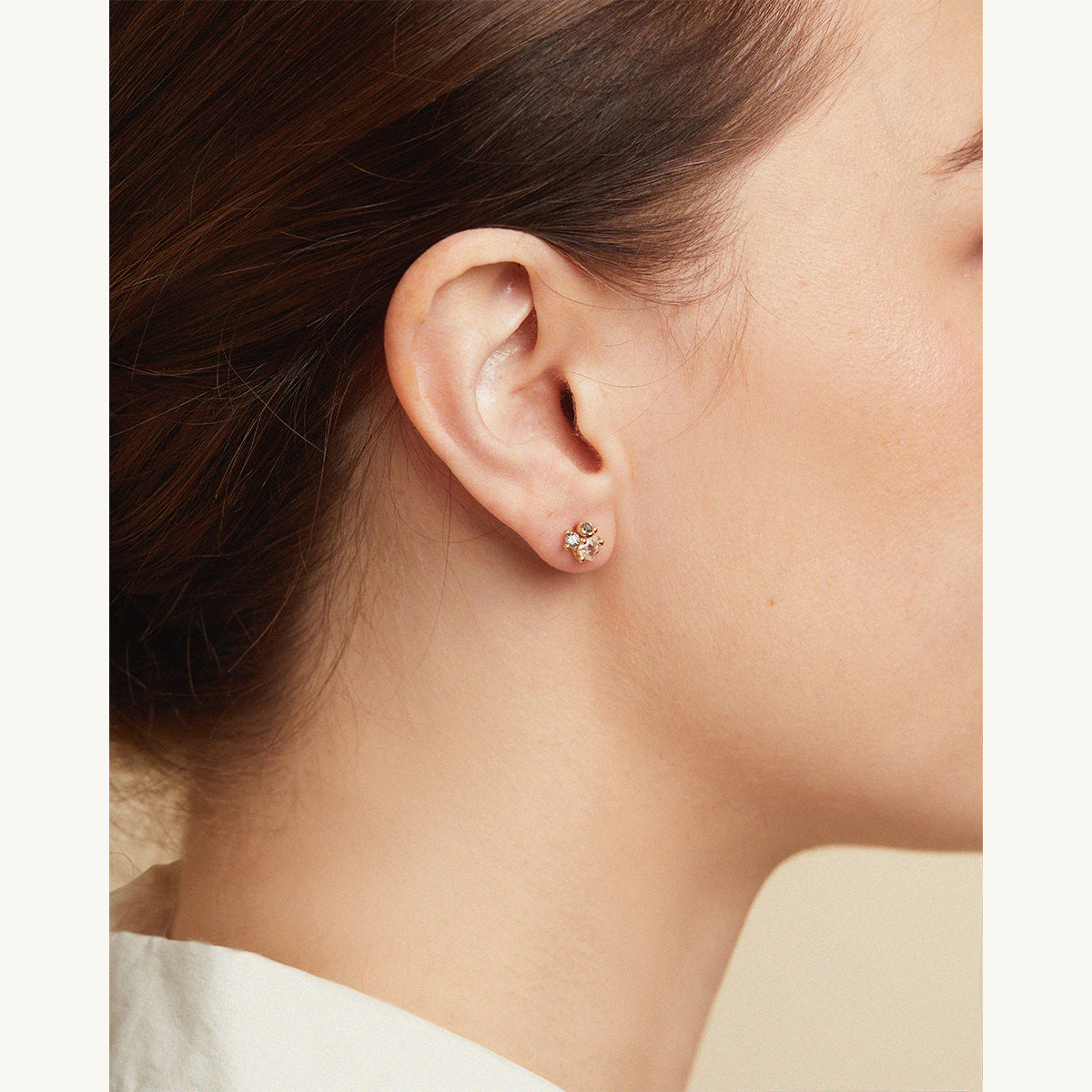 Raw Diamond Cluster Studs