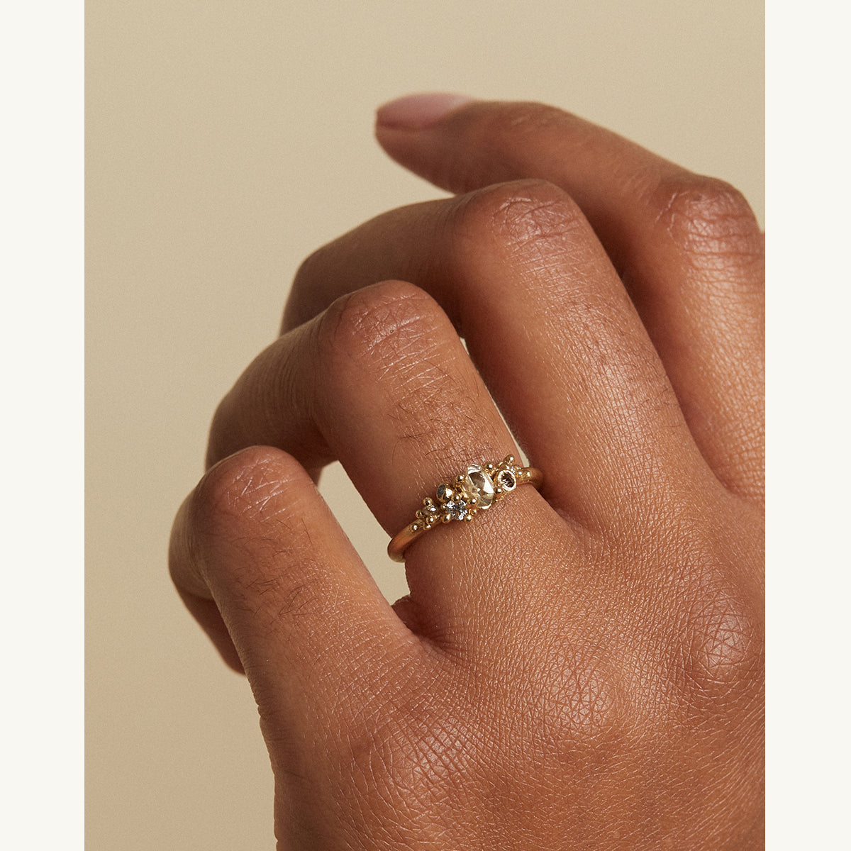 Raw Diamond Cluster Ring