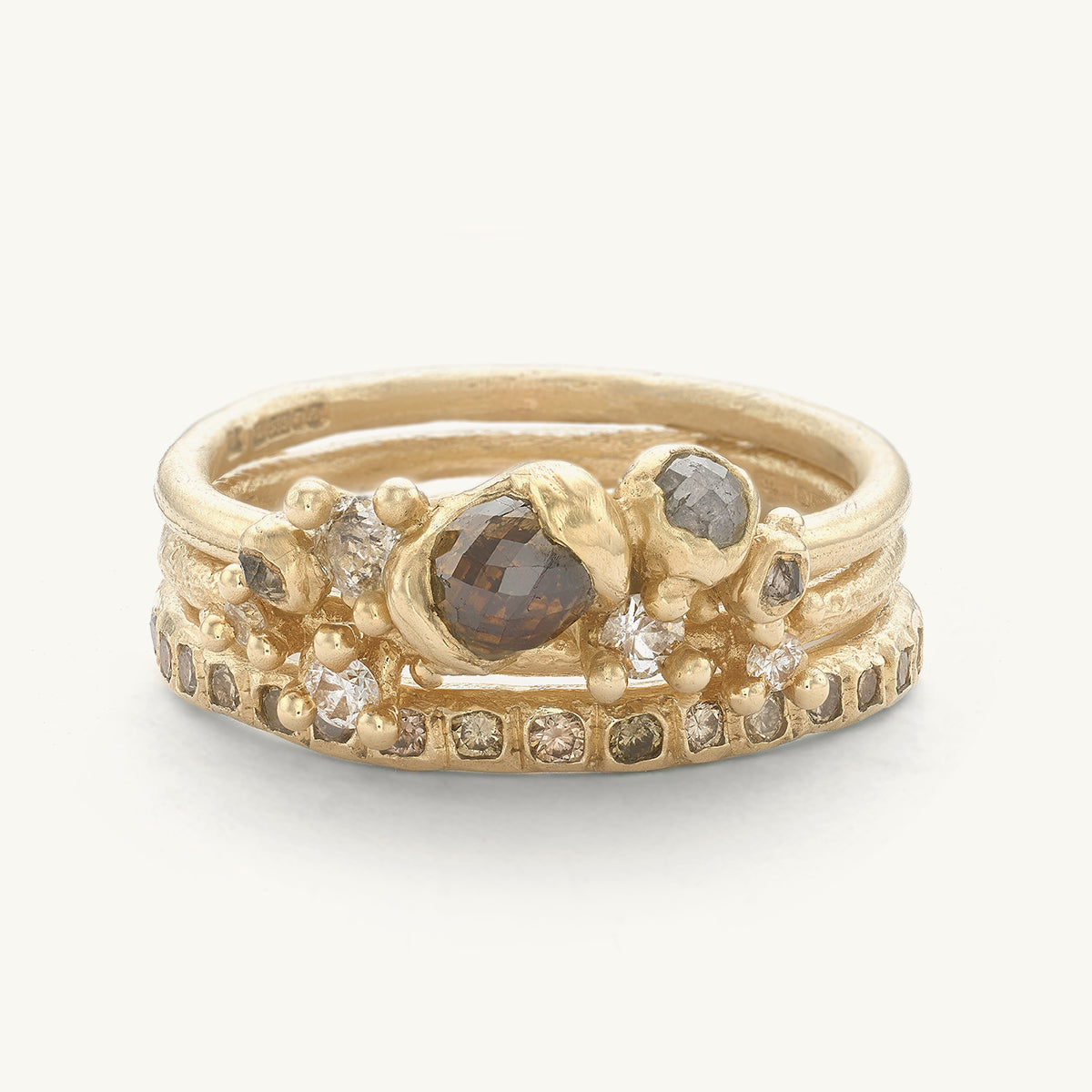 Rose Cut Diamond Diamond Ring Stack