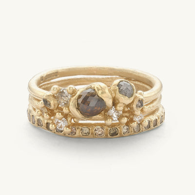 Rose Cut Diamond Diamond Ring Stack