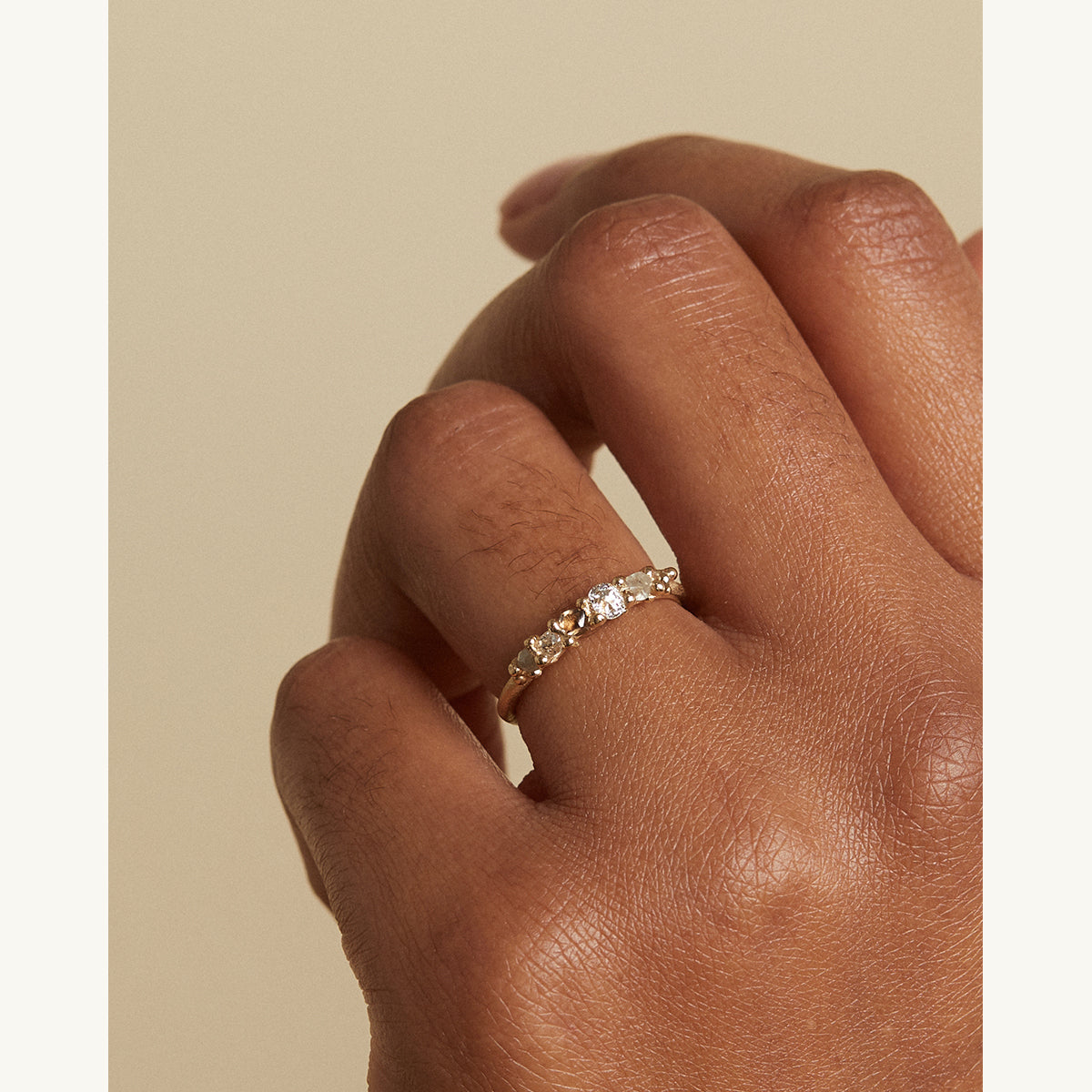 Six Stone Mixed Diamond Ring