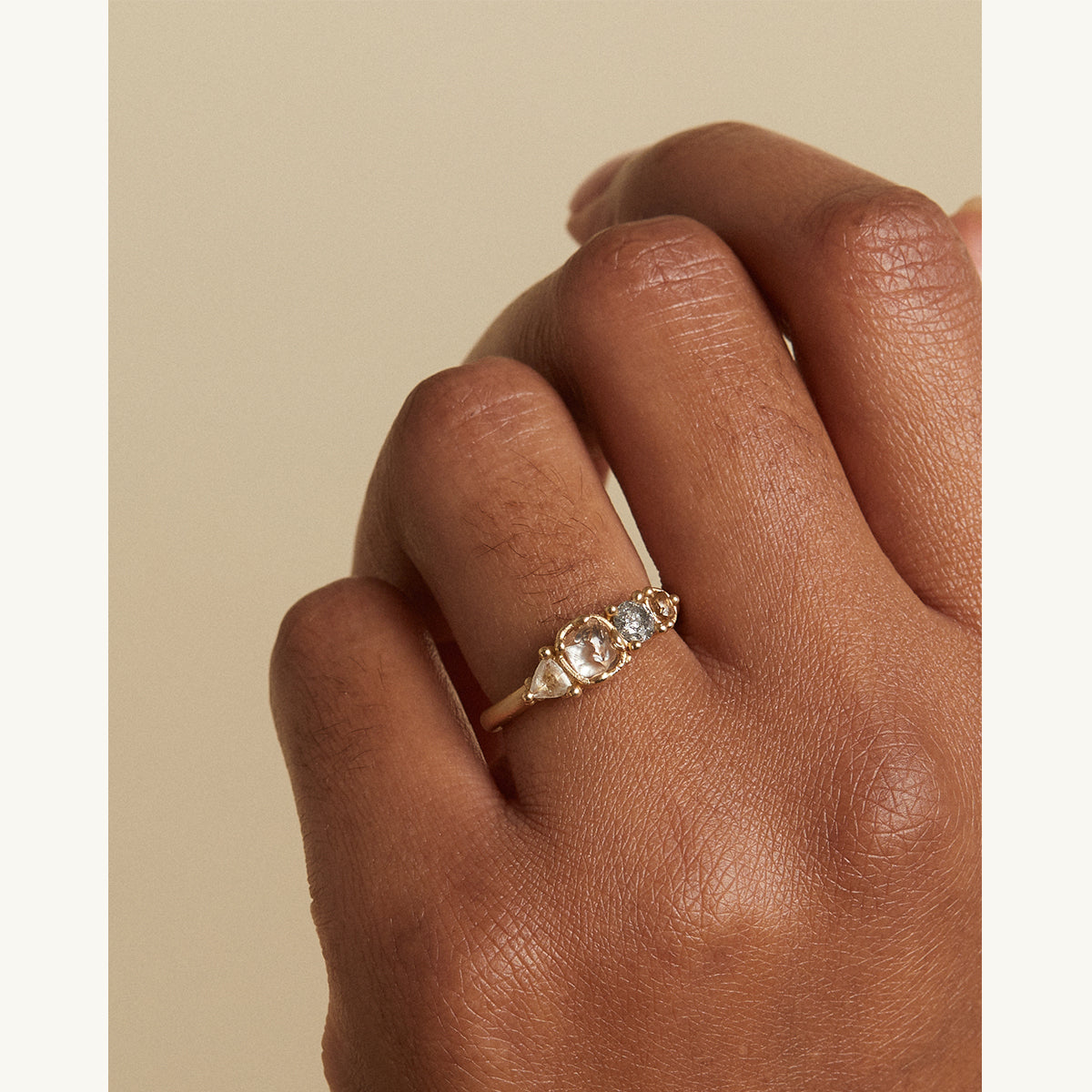 Raw Mixed Cut Diamond Ring
