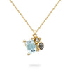 Emerald Cut Aquamarine and Diamond Cluster Pendant by Ruth Tomlinson, handcrafted in London