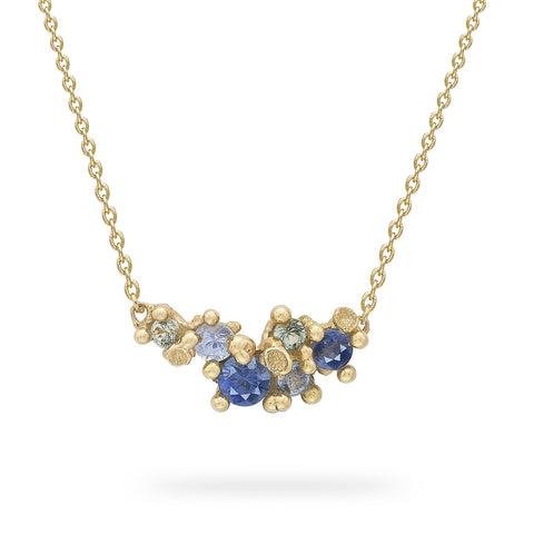 Sapphire Encrusted Bar Necklace from Ruth Tomlinson, handmade in London