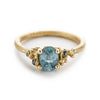 Sapphire and Diamond Encrusted Solitaire Ring by Ruth Tomlinson, Handmade in London