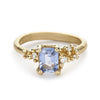 Sapphire and Diamond Ring with Granules from Ruth Tomlinson, handmade in London