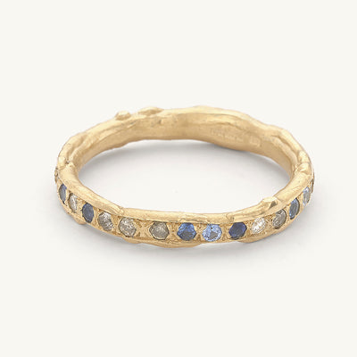 Blue Sapphire and Diamond Eternity Band