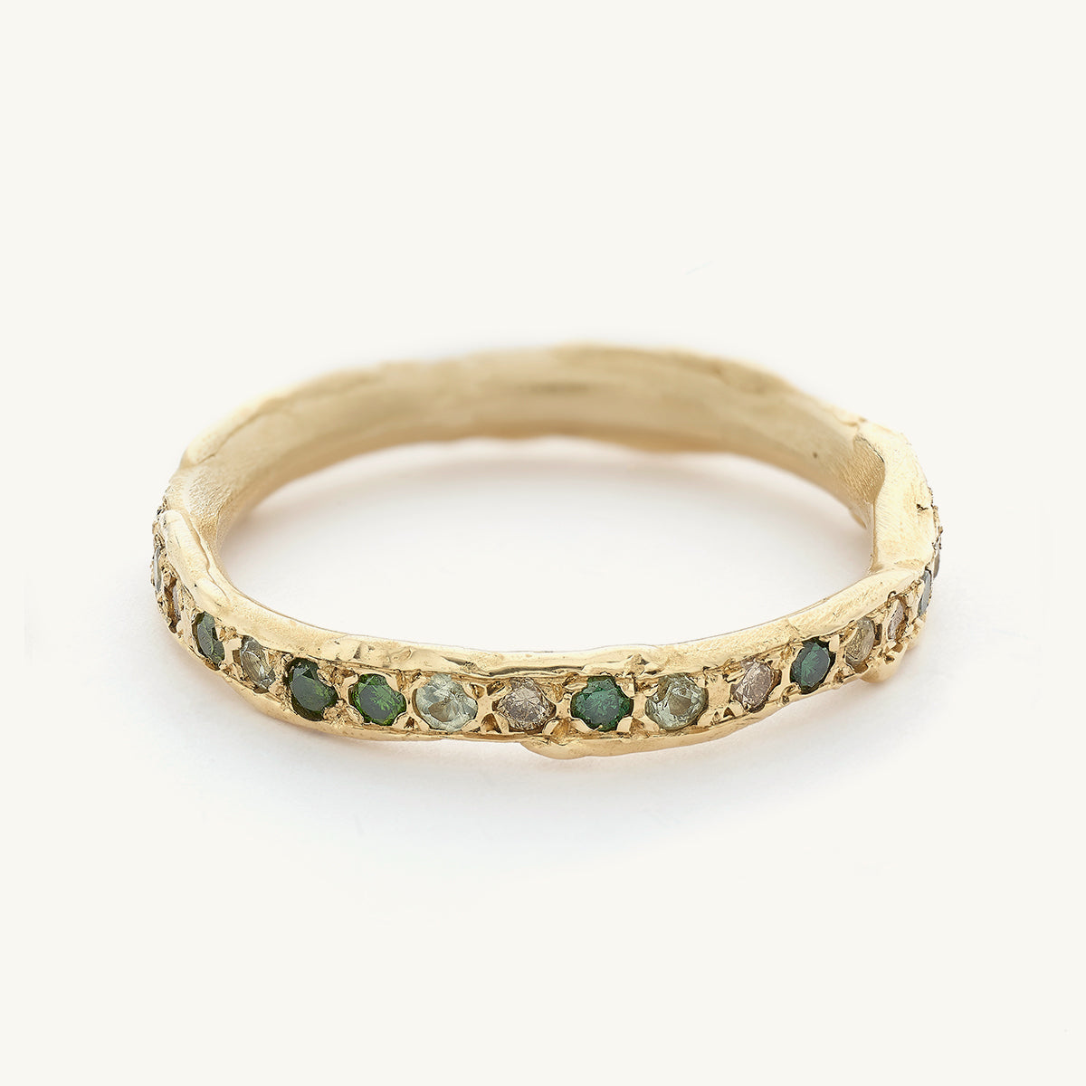 Asymmetric Green Sapphire Ring Stack