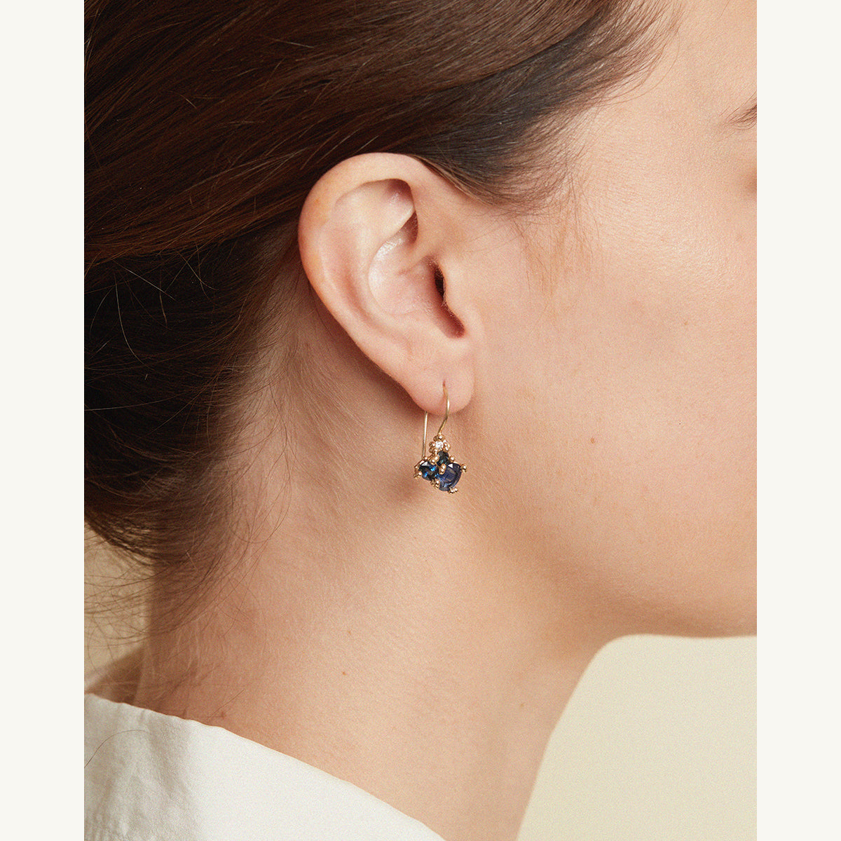 Sapphire Cluster Drops with Diamonds