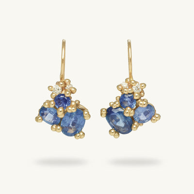 Sapphire Cluster Drops with Diamonds