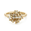Oval Champagne and White Diamond Sweeping Cluster Ring by Ruth Tomlinson, handmade in London