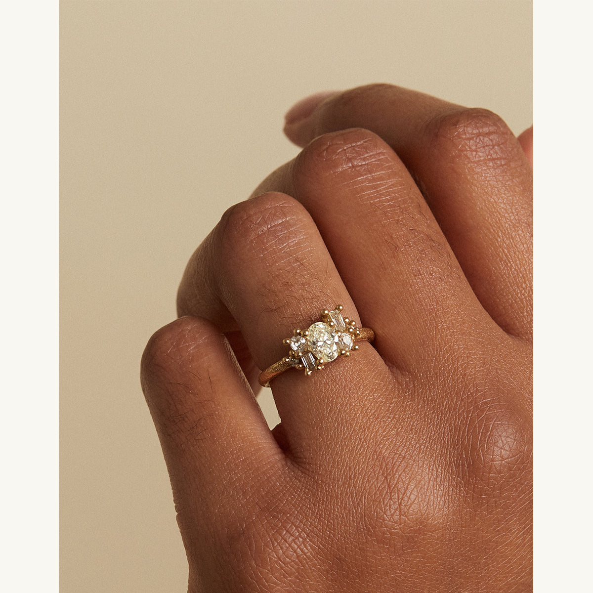 Yellow Diamond Radiant Cluster Ring
