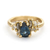 Teal Pear Sapphire Luminous Cluster Ring by Ruth Tomlinson, handcrafted in London