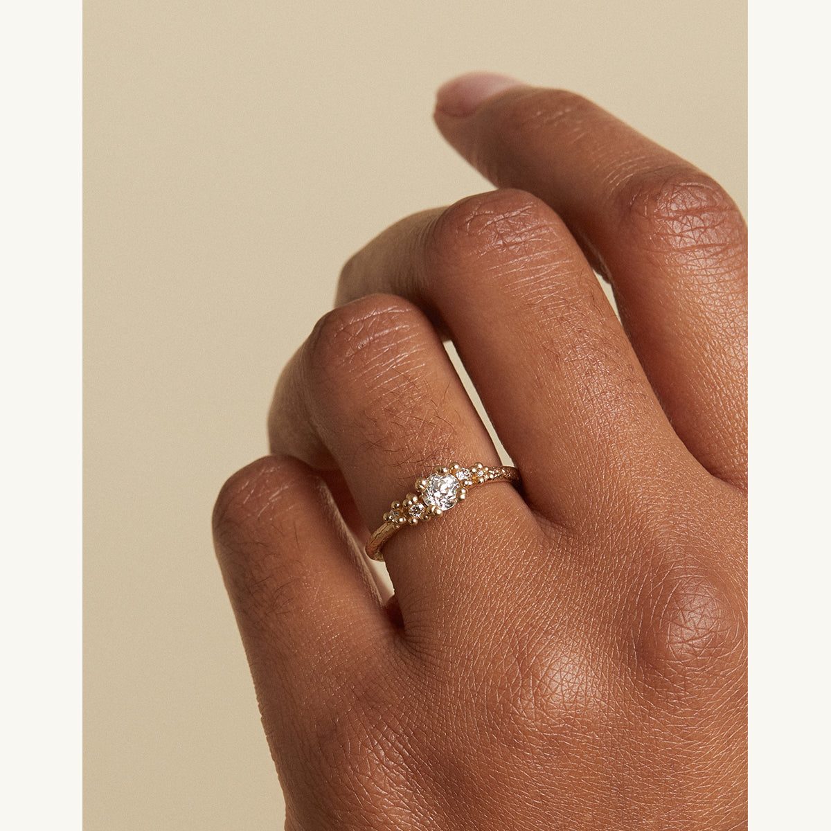 Solitaire Antique Diamond Encrusted Ring