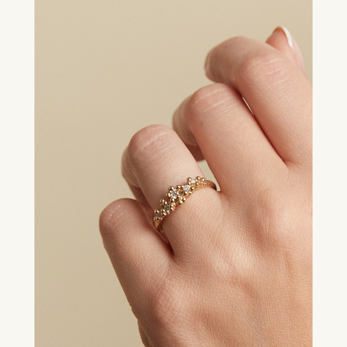 Diamond Ring with Granules