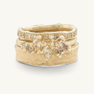 Champagne Diamond Ring Stack