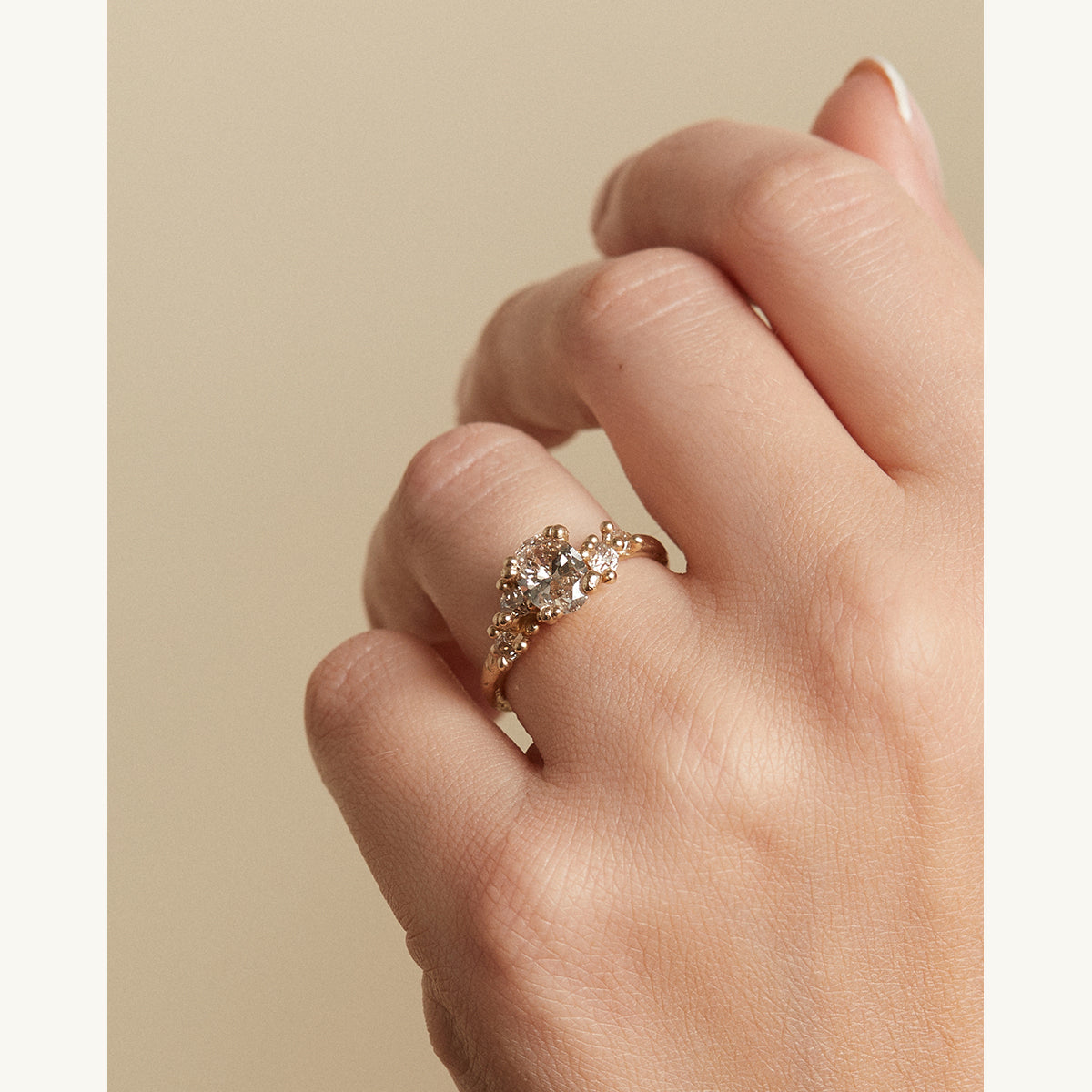 Champagne Diamond Encrusted Ring
