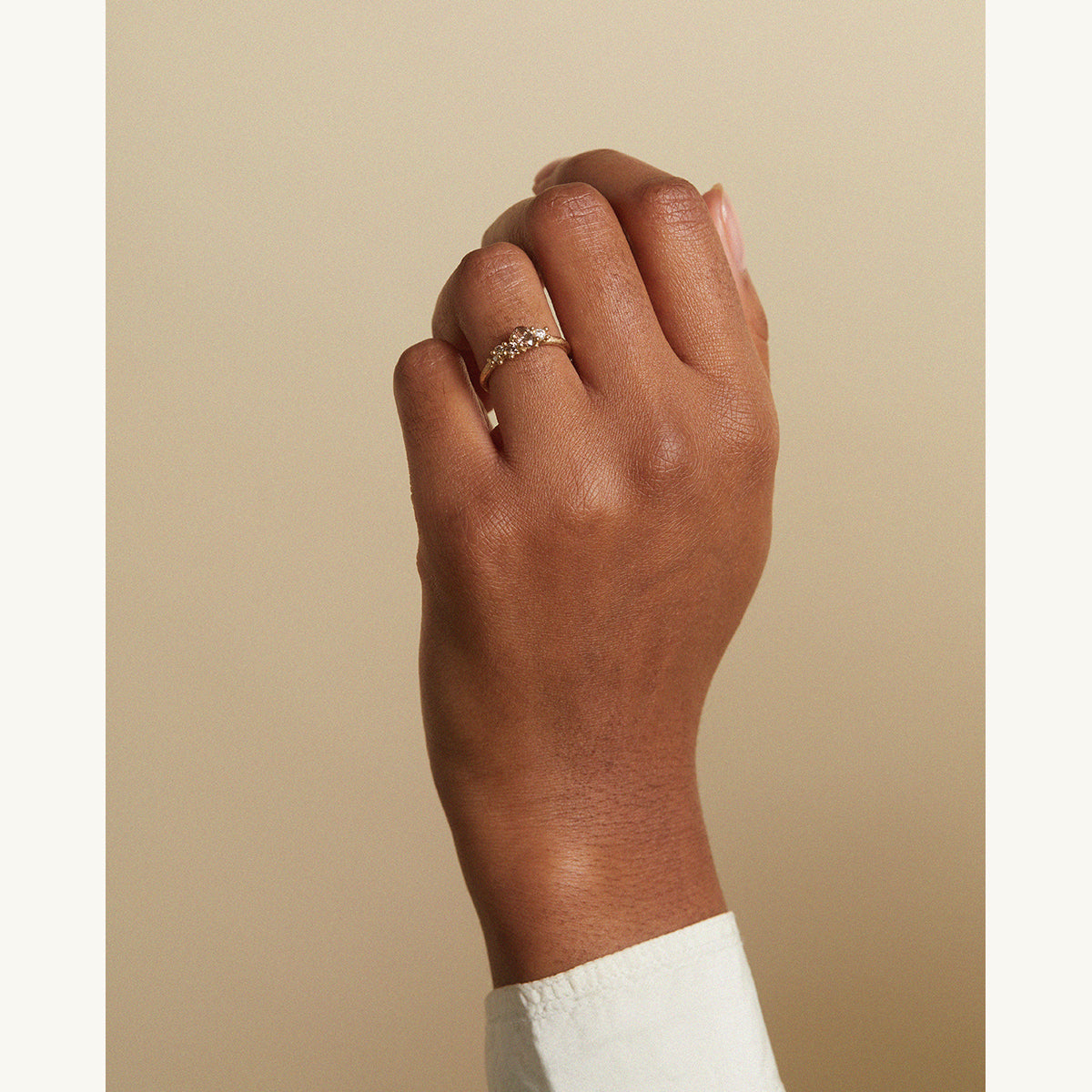Unsolid Ring Mixed Diamond Asymmetric Ring with Granules – Ruth Tomlinson