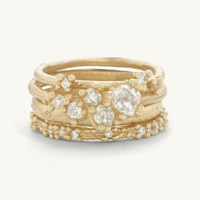 Antique Diamond Tapering Ring Stack