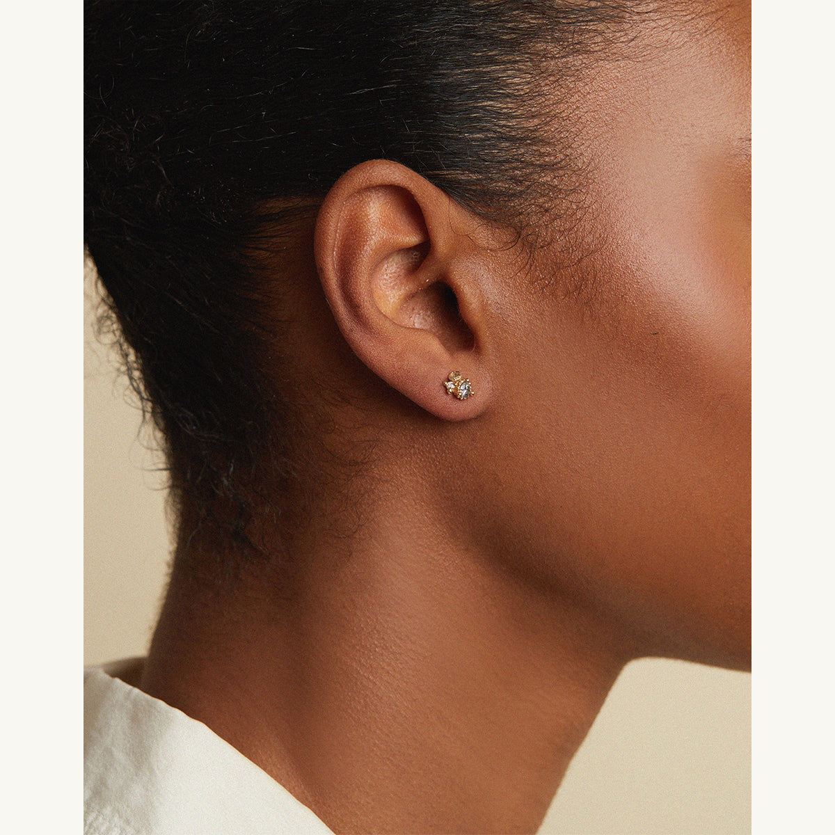 Salt and Pepper Diamond Cluster Studs