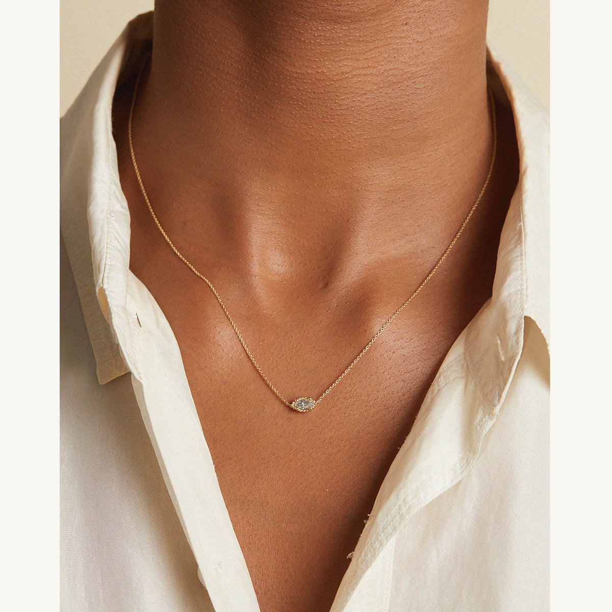 Solitaire Salt and Pepper Diamond Necklace