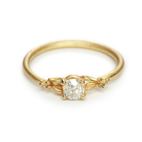 Old cut diamond solitaire ring from Ruth Tomlinson, handmade in London