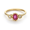 Ruby Filigree Ring with Antique Diamonds from Ruth Tomlinson, handmade in London
