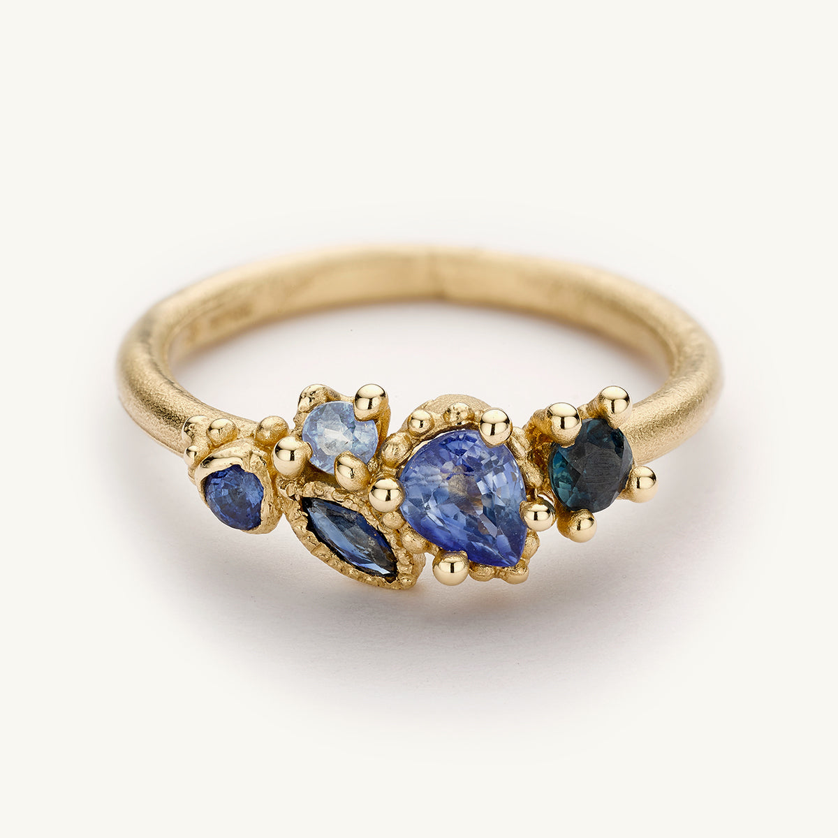 Mixed Cut Sapphire and Diamond Ring Stack