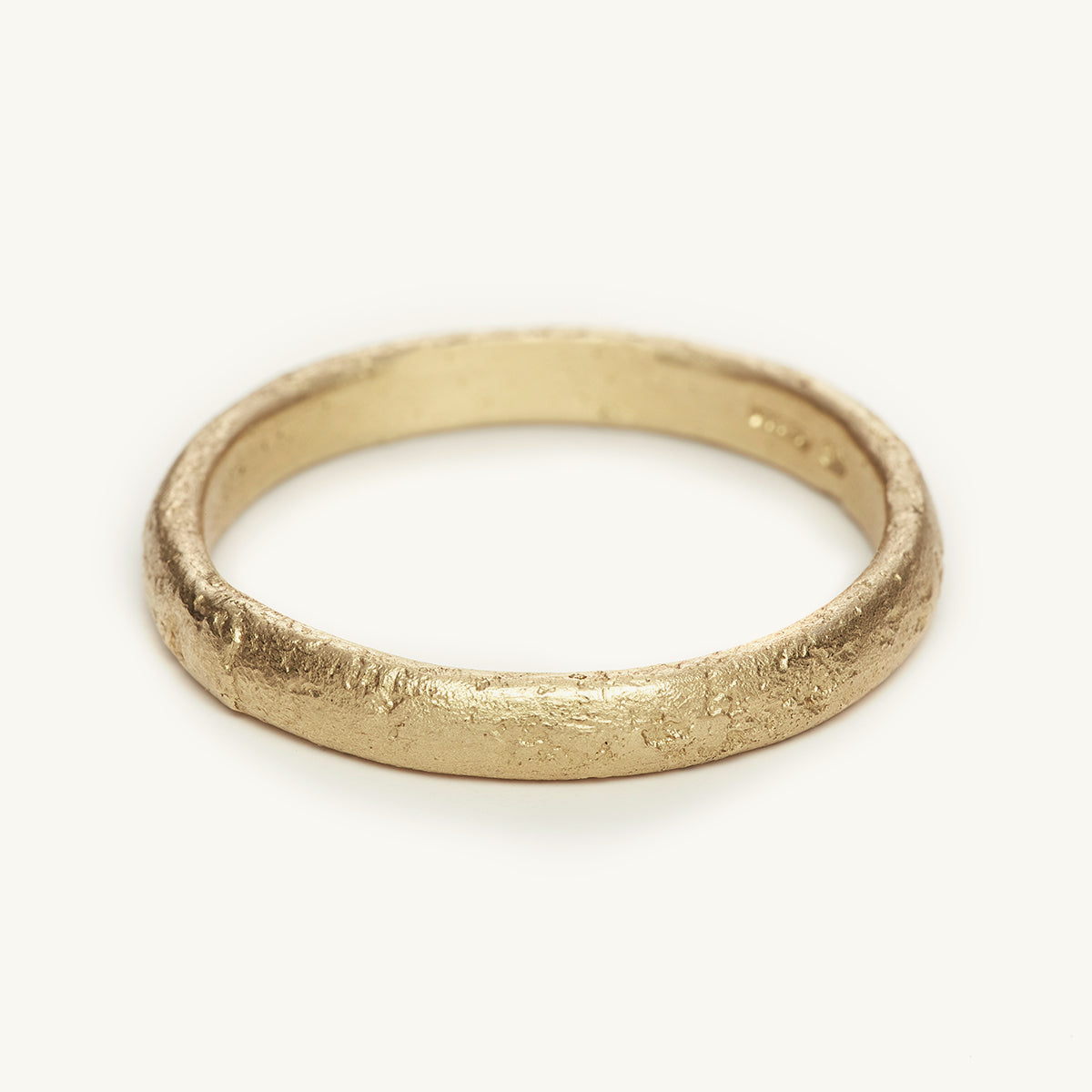 Ruth Tomlinson Raw Gold Textured Alternative Wedding Band - 3.5mm - 14Y made from recycled gold