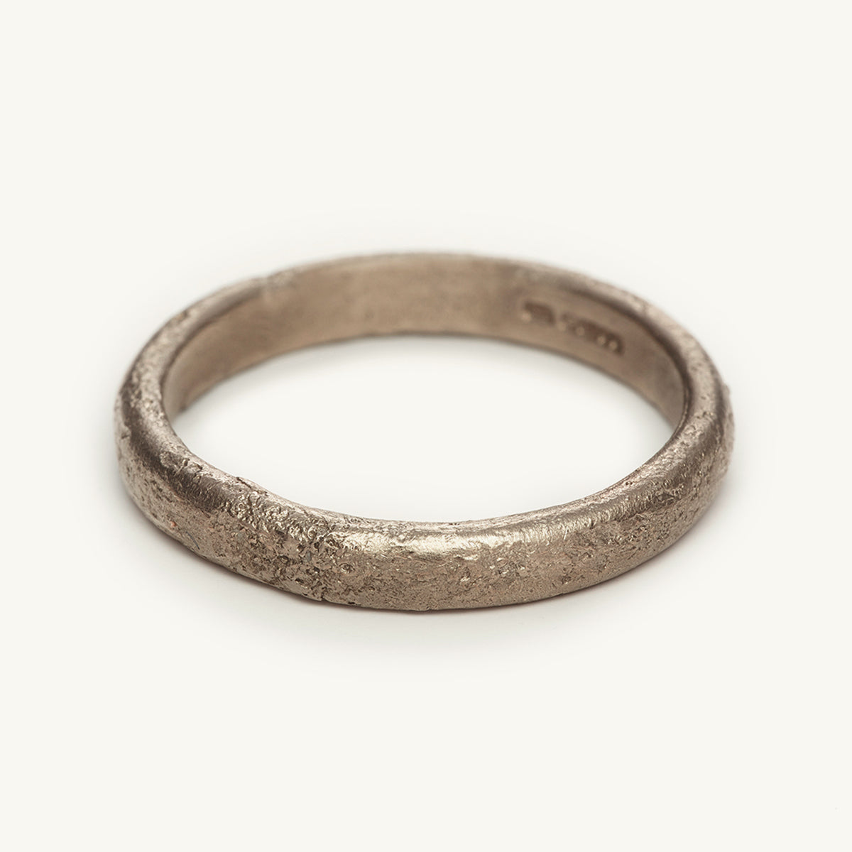 Ruth Tomlinson Raw Gold Textured Alternative Wedding Band - 3.5mm - 18W made from recycled gold