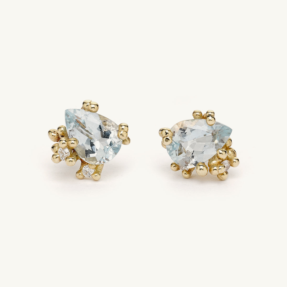 Ruth Tomlinson Aquamarine and Diamond Studs