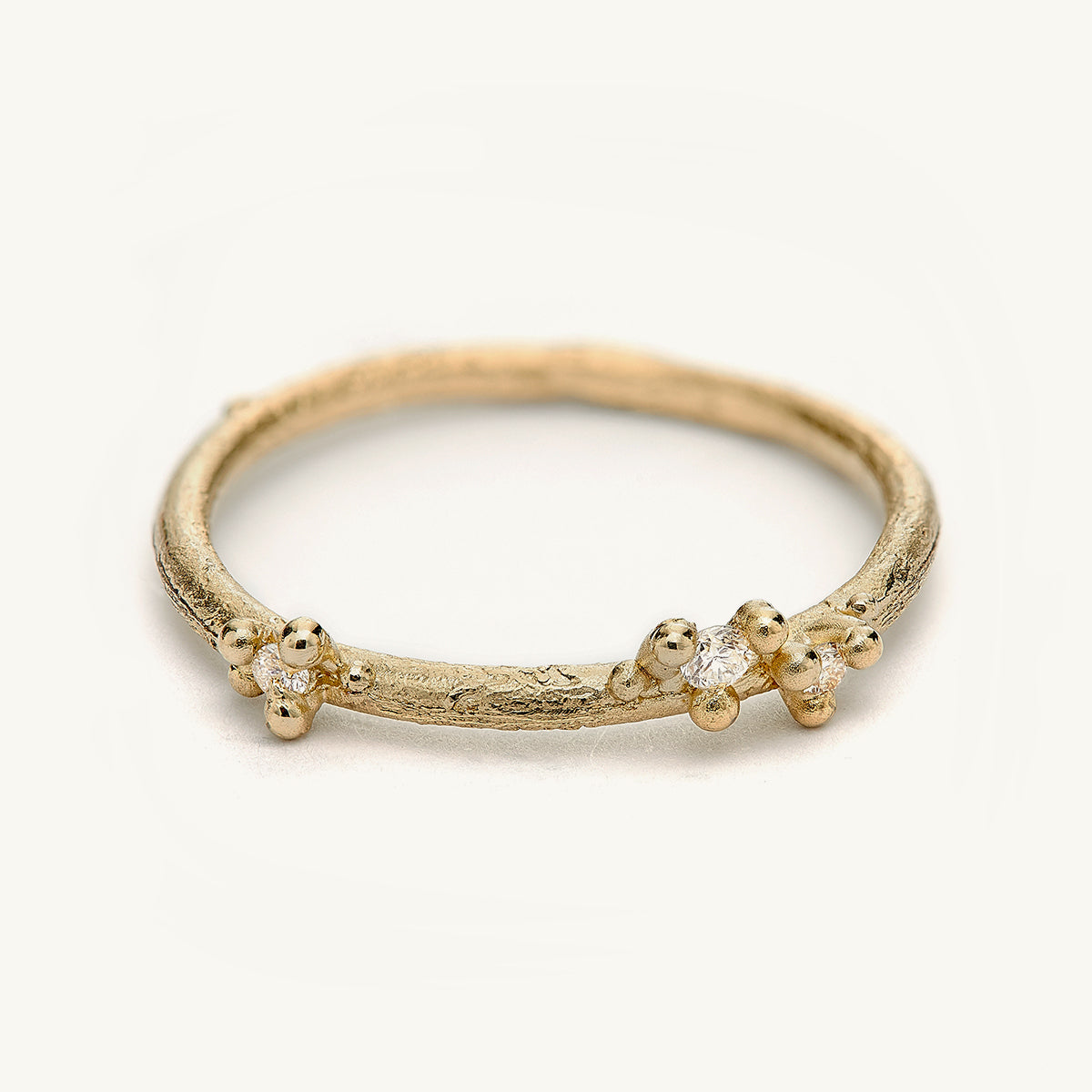 Ruth Tomlinson Asymmetric Diamond Encrusted Alternative Wedding Band - 18W made from recycled gold