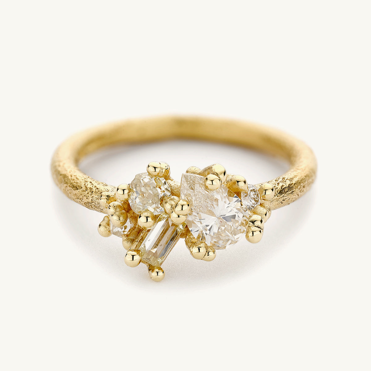 Ruth Tomlinson Contrast Cut Diamond Cluster Ring