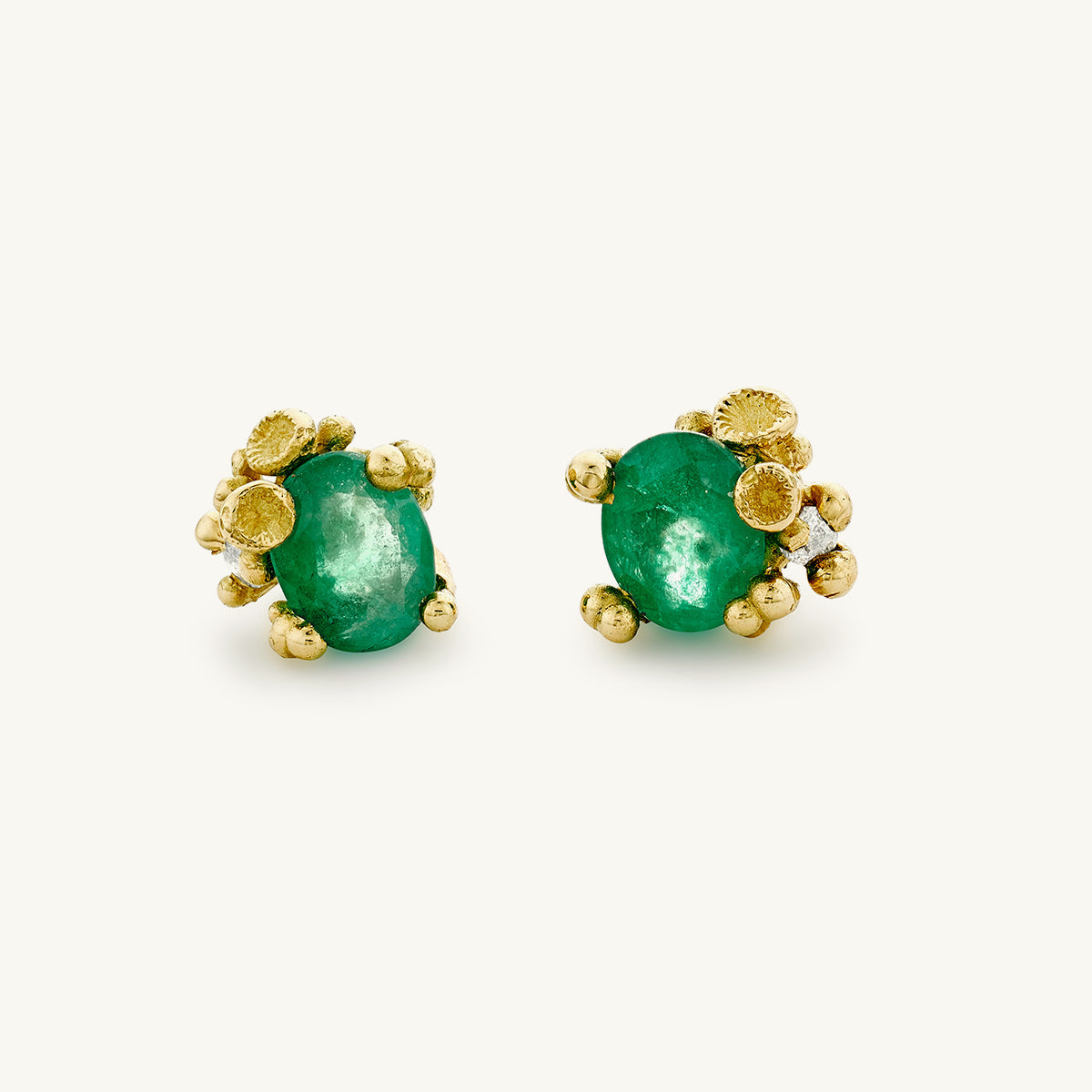 Ruth Tomlinson Emerald and Barnacle Studs