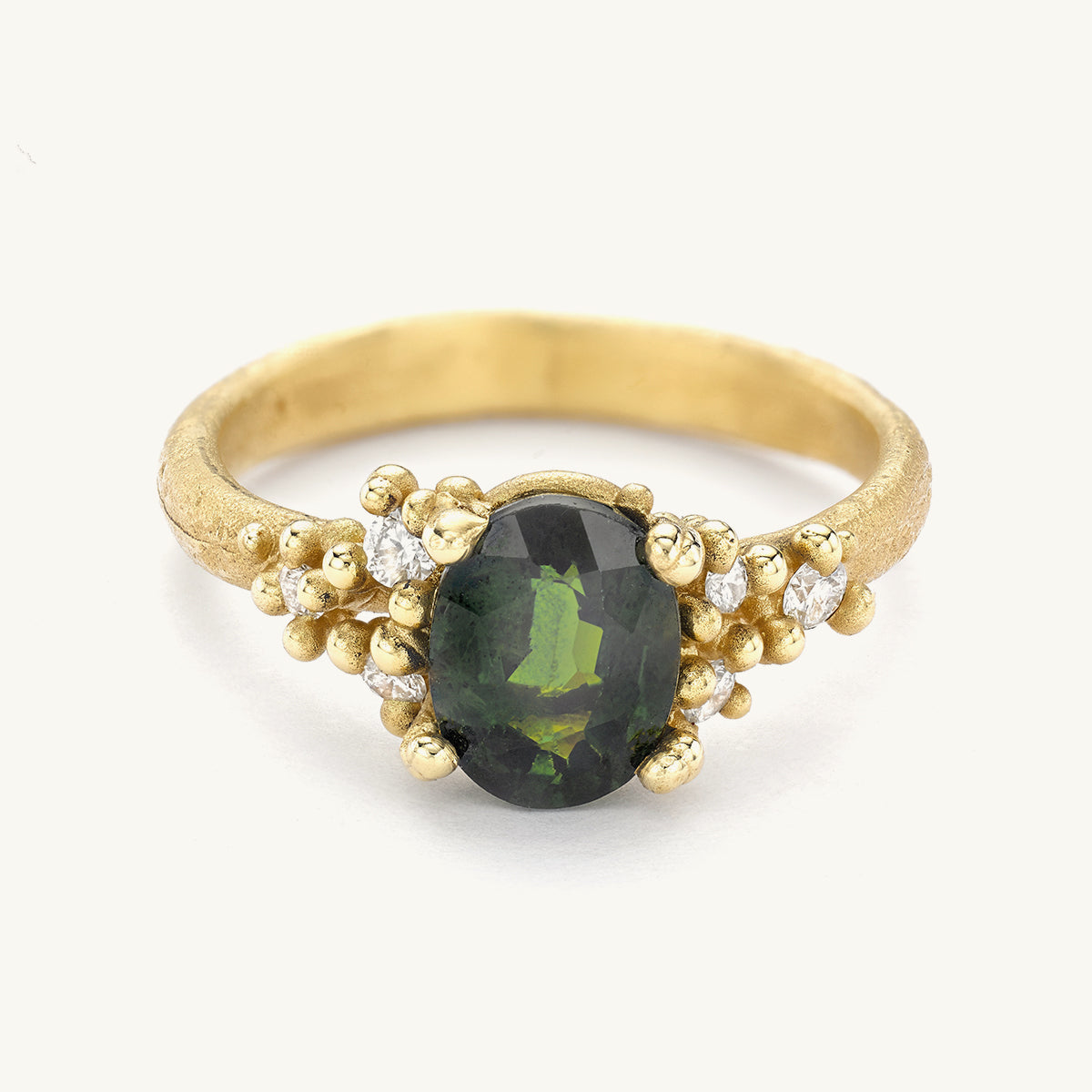 Ruth Tomlinson Green Sapphire and Diamond Engagement Ring