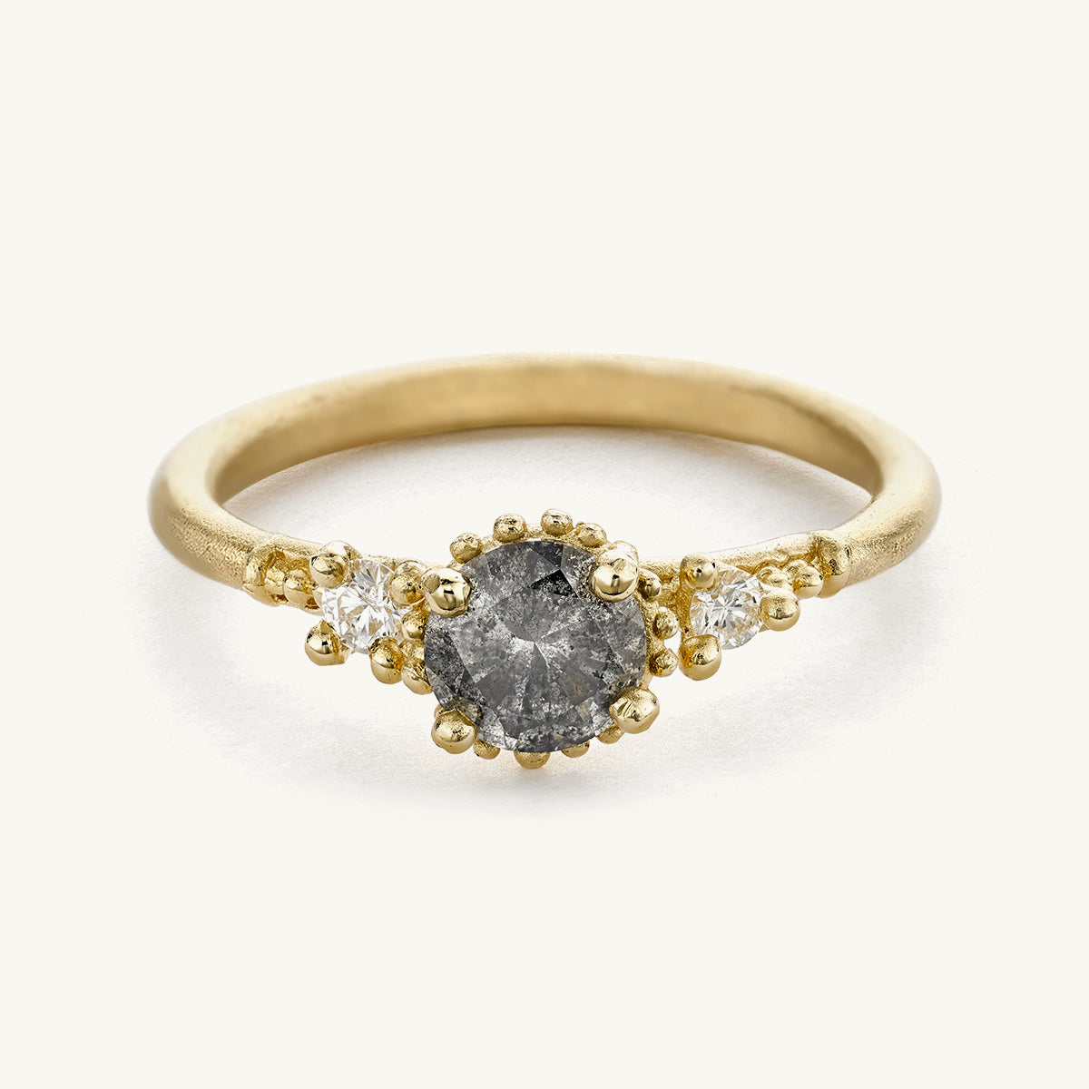 Ruth Tomlinson Grey Diamond Beaded Solitaire Ring