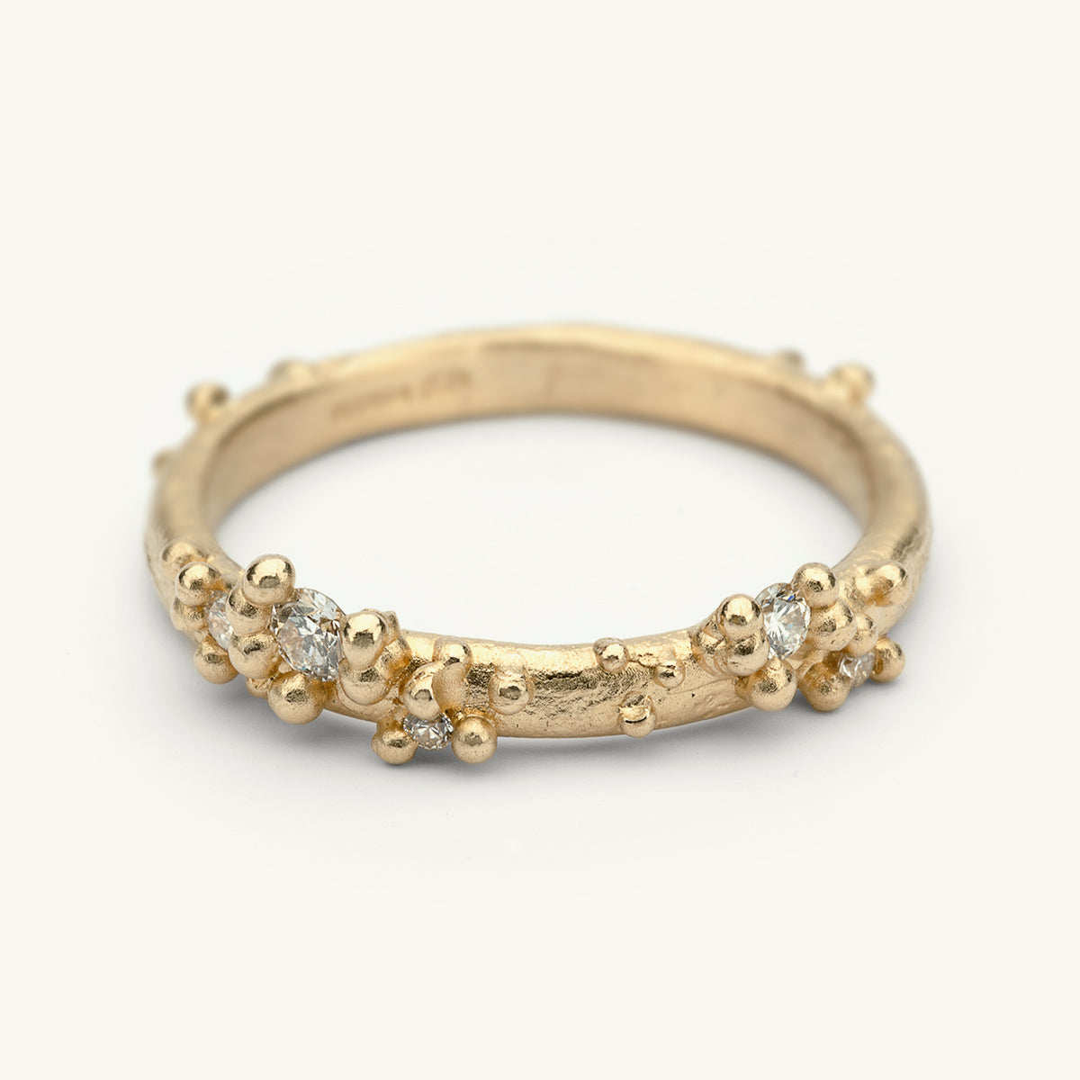 Ruth Tomlinson Half Round Band with Diamonds & Granules - 14Y