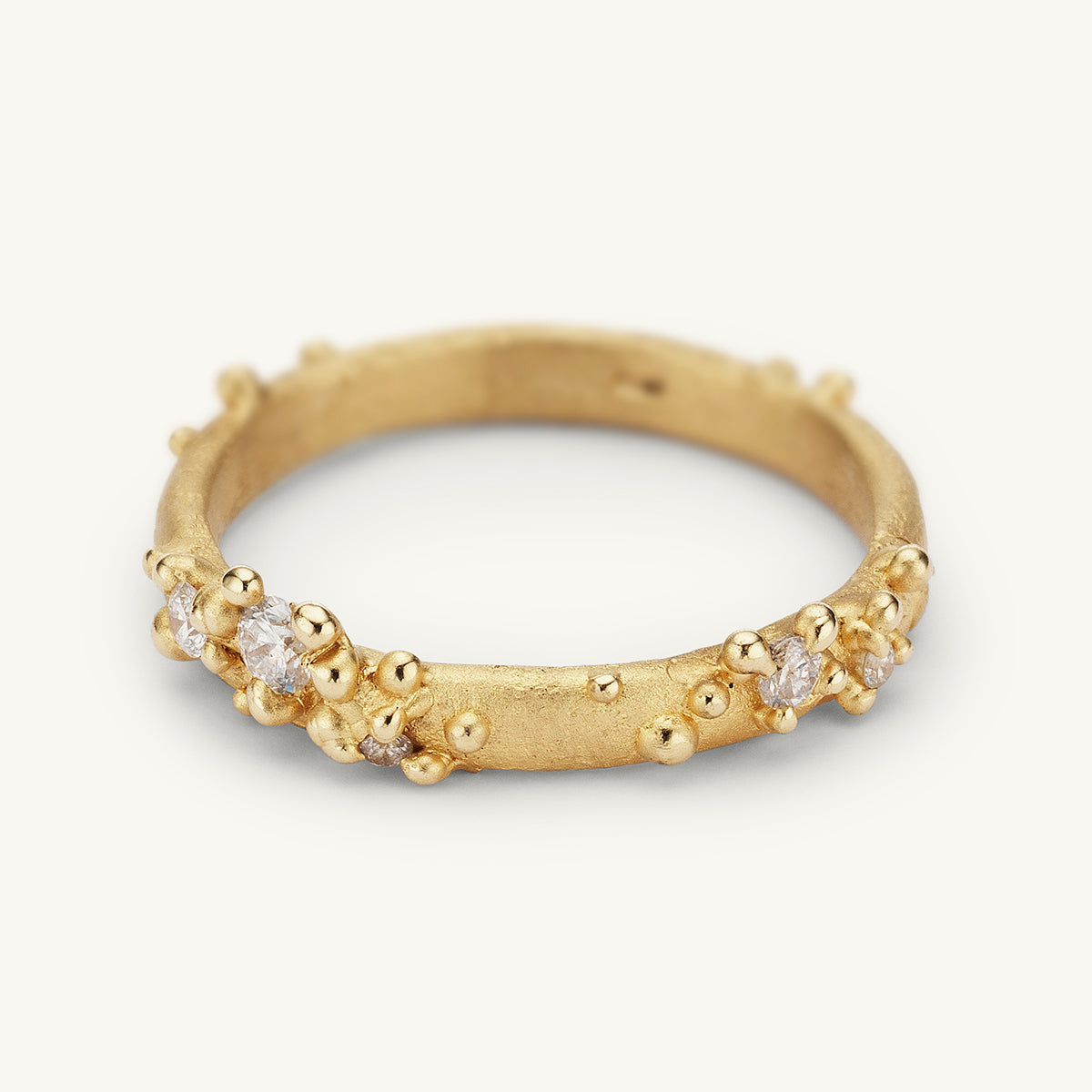Ruth Tomlinson Half Round Band with Diamonds & Granules - 18Y