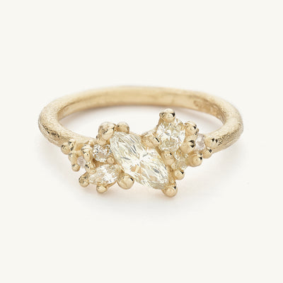 Ruth Tomlinson Marquise Diamond Cluster Engagement Ring made with recycled gold