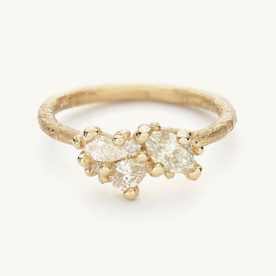 Ruth Tomlinson Mixed Cut Diamond Cluster Engagement Ring made from recycled gold