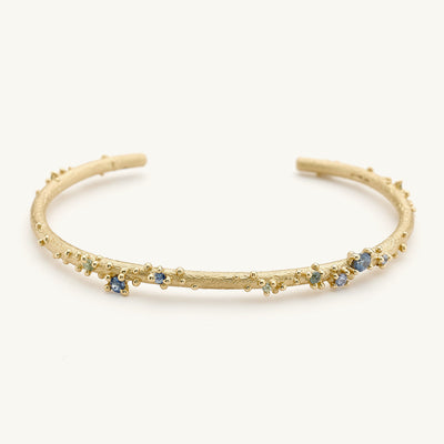 Ruth Tomlinson Mixed Sapphire Cuff Bracelet made from Recycled Gold 